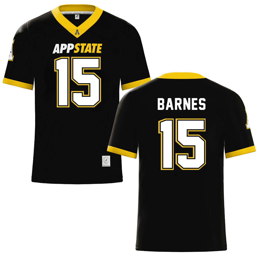Appalachian State University Black Football Jersey - #15 Jaden Barnes