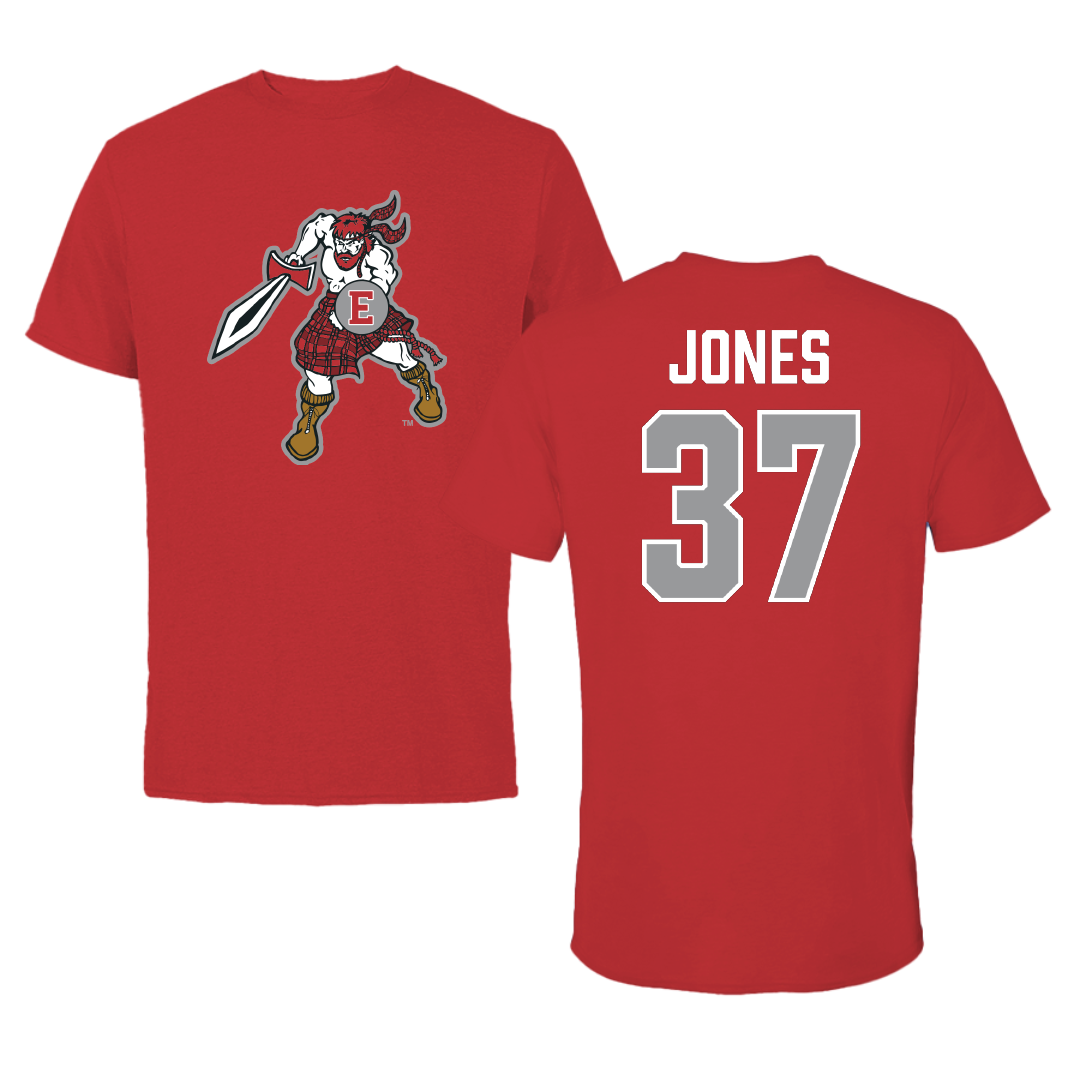 PennWest Edinboro Football Red Performance Tee - #37 Amari Jones