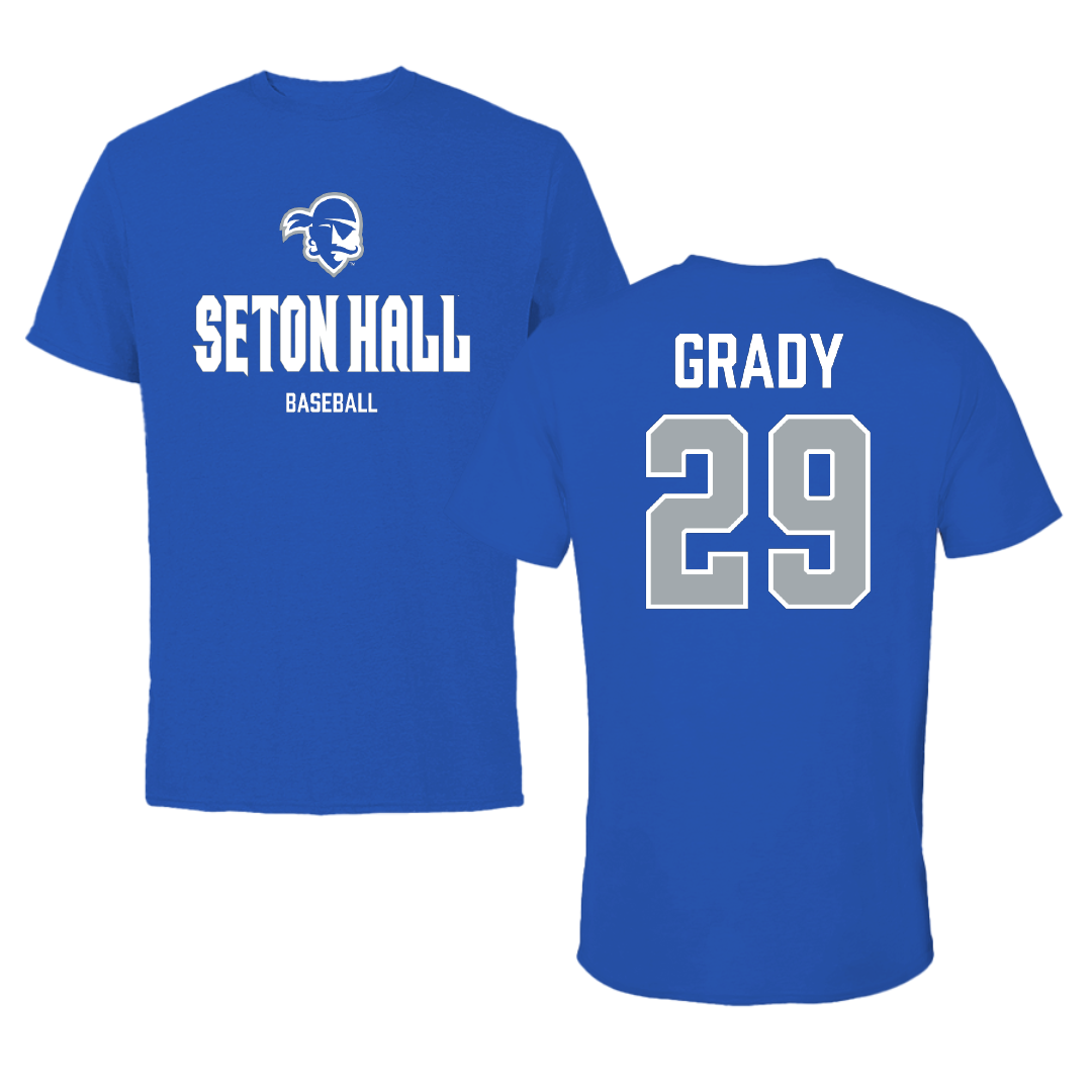 Seton Hall University Baseball Blue Tee - #29 Shea Grady