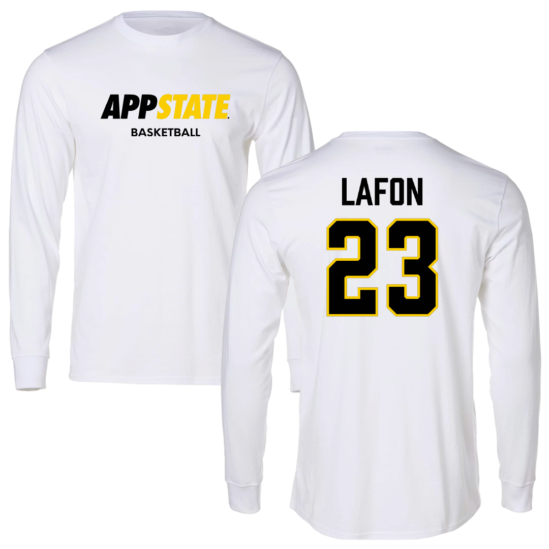 Appalachian State University Basketball (W) White Block Performance Long Sleeve - #23 Samantha LaFon