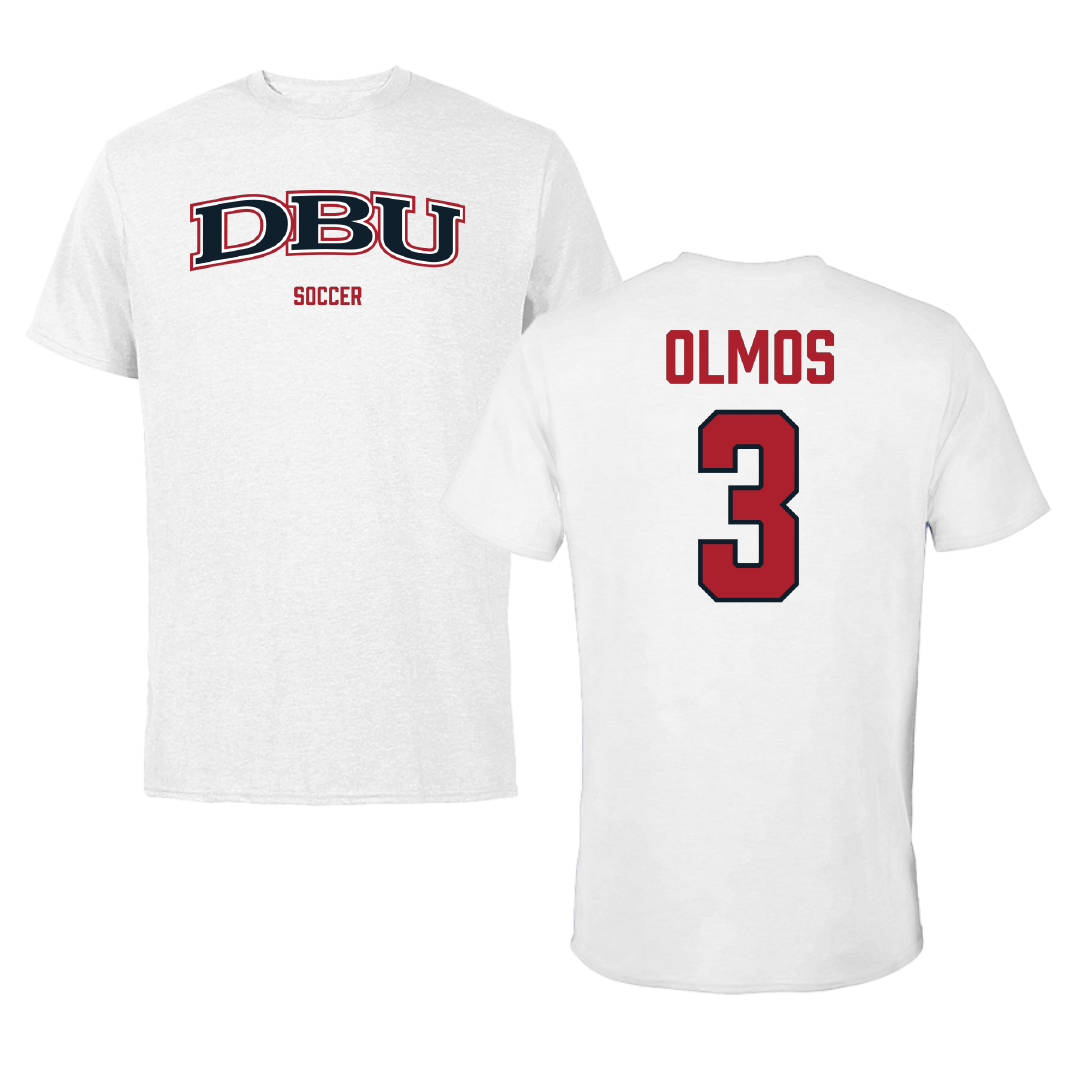 Dallas Baptist University Soccer (W) White Tee - #3 Angelina Olmos