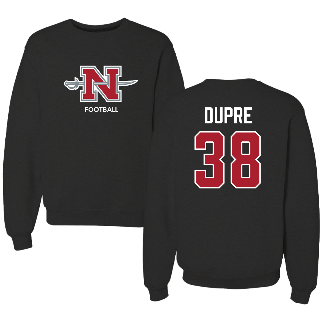 Nicholls State University Football Black Mascot Crewneck - #38 Kylan Dupre