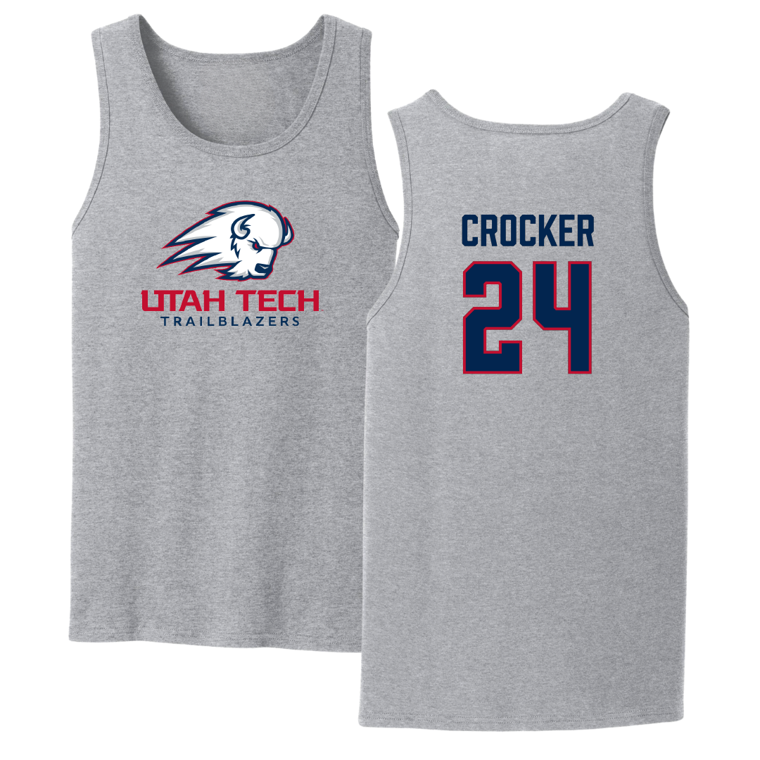 Utah Tech University Basketball Sport Gray Tank Top - #24 Lauren Crocker