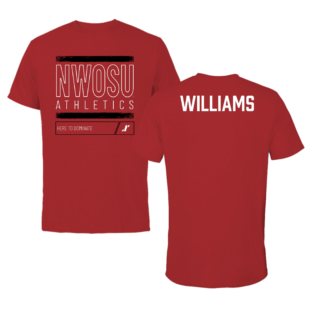 Northwestern Oklahoma State University TF and XC Canvas Red Dominate Tee - Caleb Williams