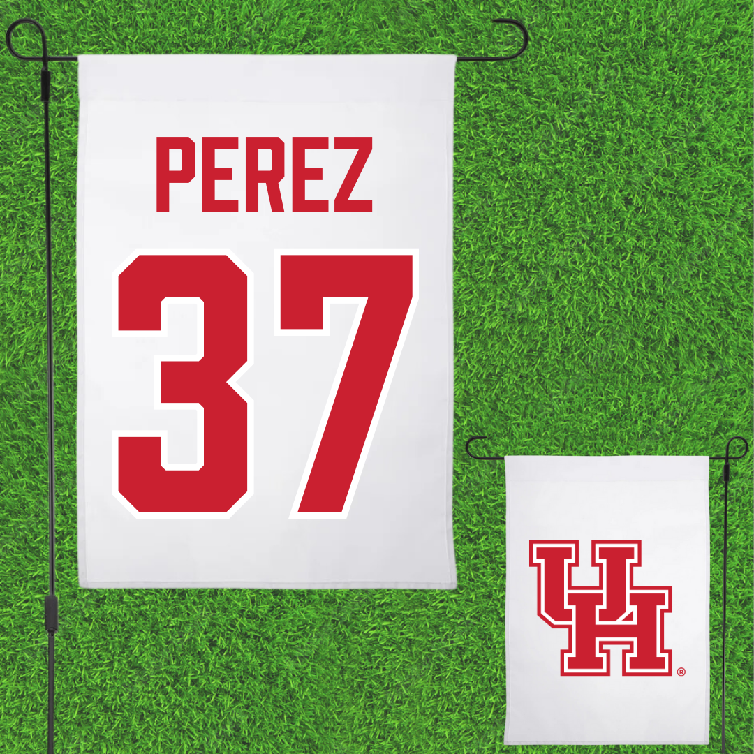 University of Houston Baseball White Garden Flag - #37 Xavier Perez