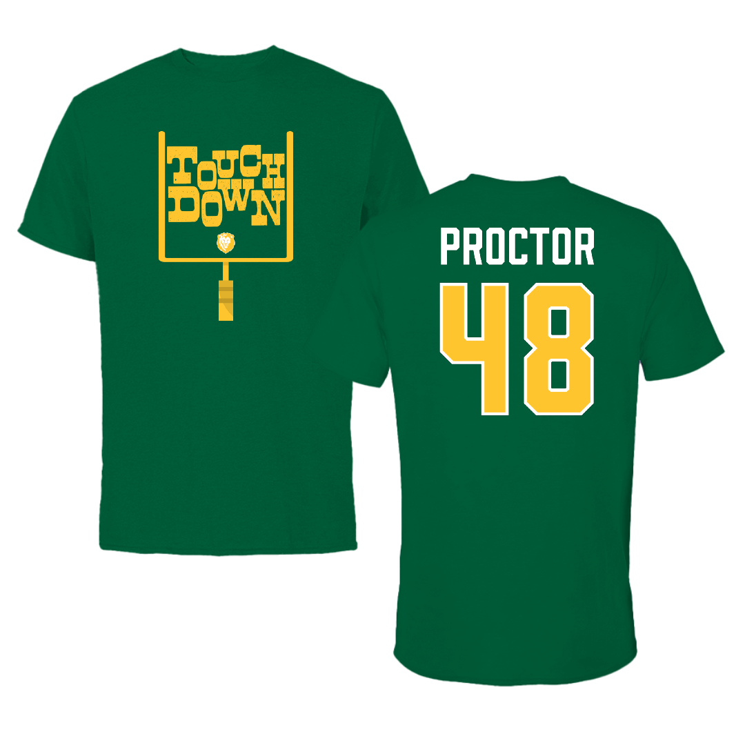 Southeastern Louisiana University Football Green Touchdown Tee - #48 Kaleb Proctor