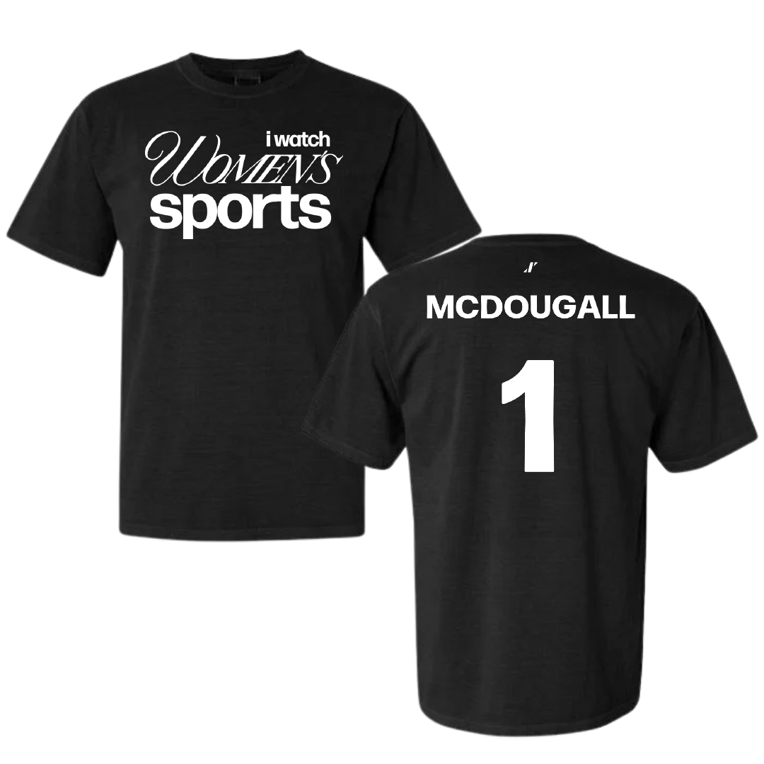 Bradley University Basketball Black WHM Comfort Colors Tee - #1 Claire McDougall