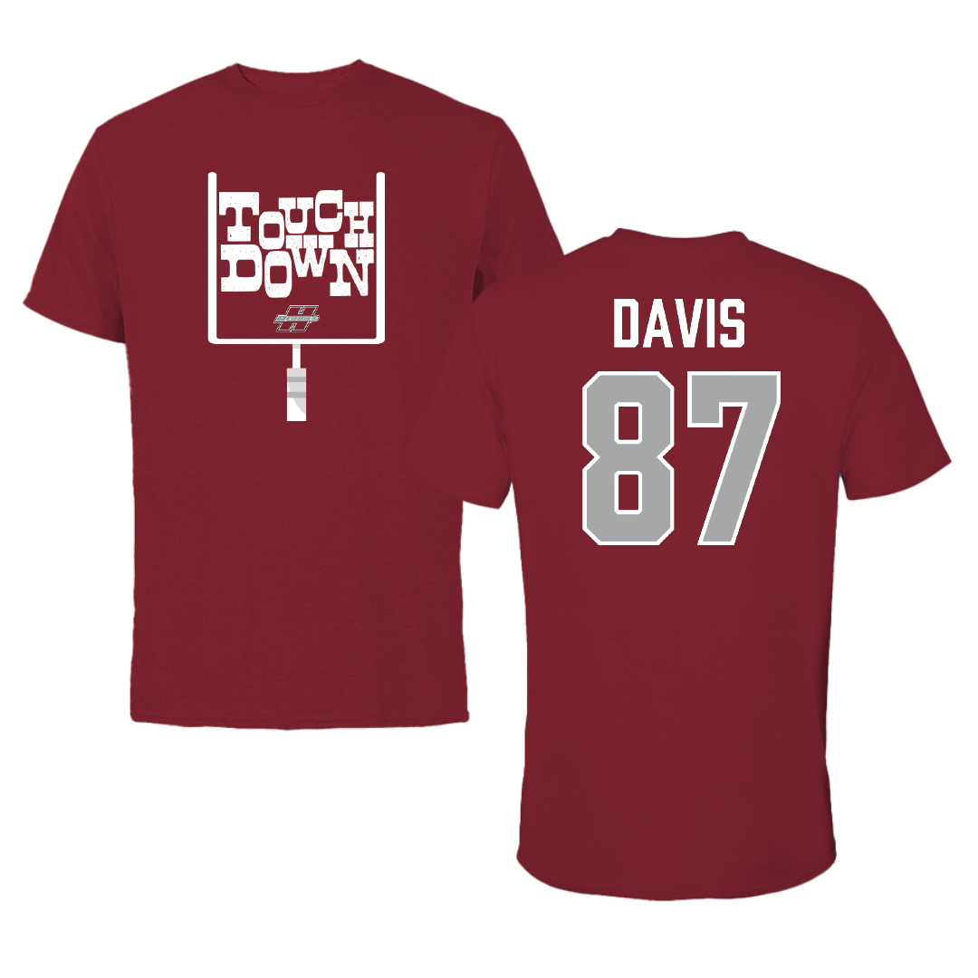 Henderson State University Football Cardinal Touchdown Tee - #87 Cayden Davis