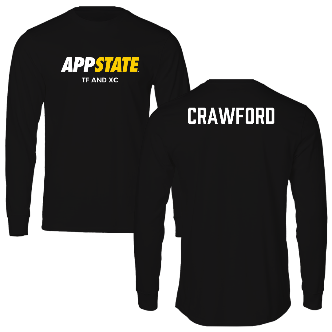 Appalachian State University TF and XC Black Block Long Sleeve - Deuce Crawford
