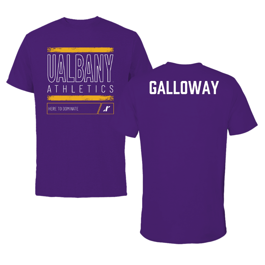 University at Albany TF and XC Purple Dominate Performance Tee - Toni Galloway