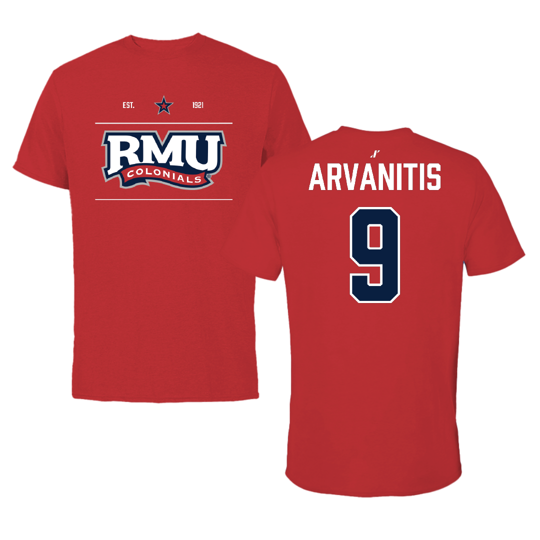 Robert Morris University Basketball (M) Red General Tee - #9 Cyril Arvanitis