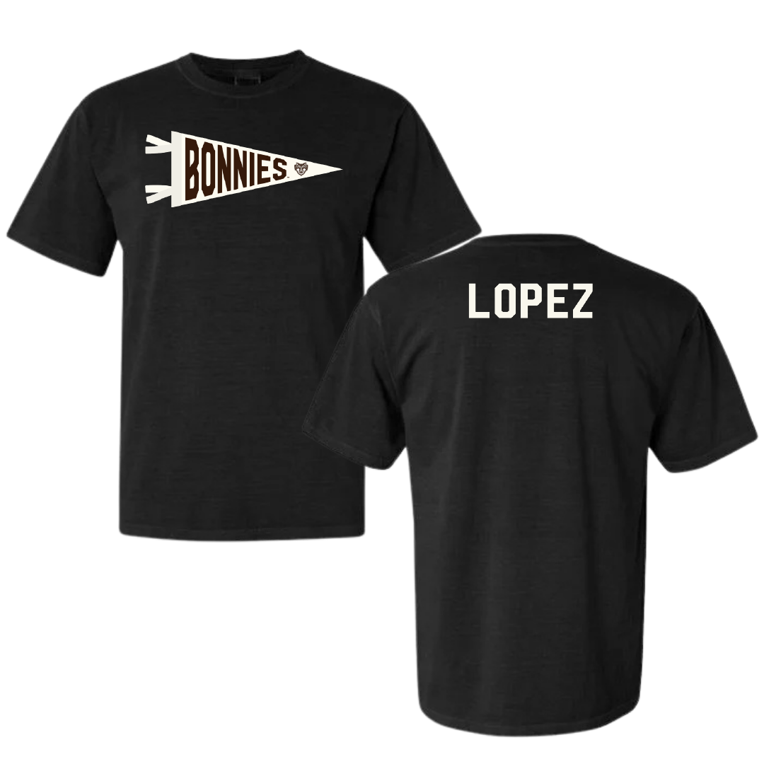 St. Bonaventure University TF and XC Black Pennant Comfort Colors Tee - Joshua Lopez