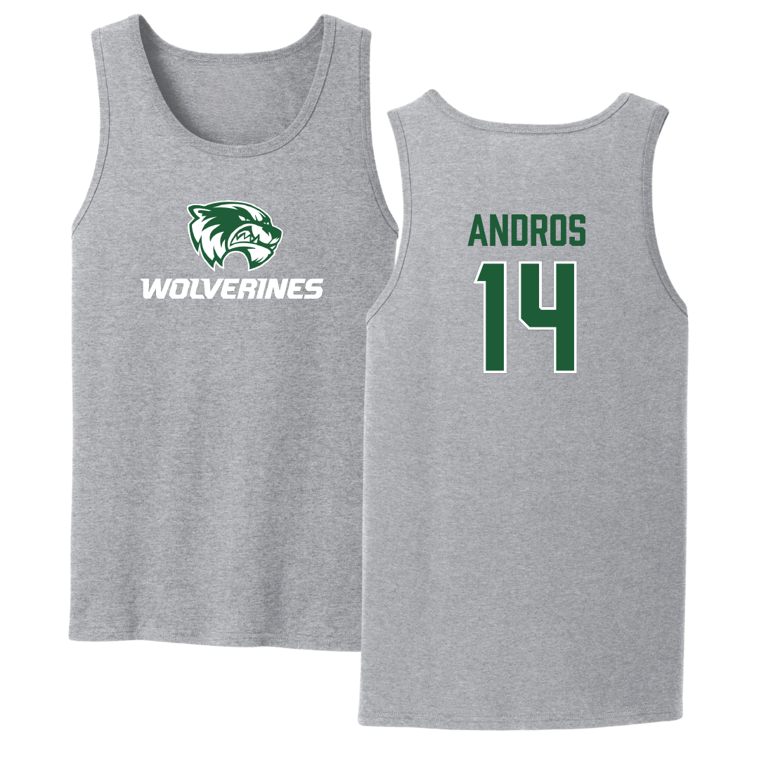 Utah Valley University Soccer Sport Gray Tank Top - #14 Mark Andros