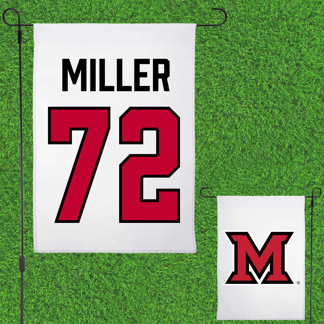 Miami University (Ohio) Softball White Garden Flag - #72 Lindsey Miller