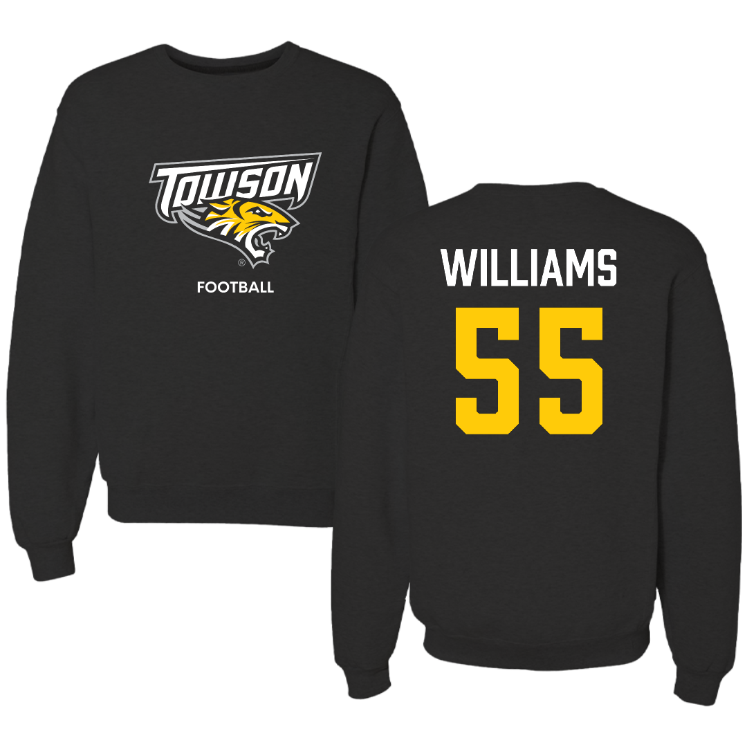 Towson University Football Black Crewneck - #55 Mike Williams