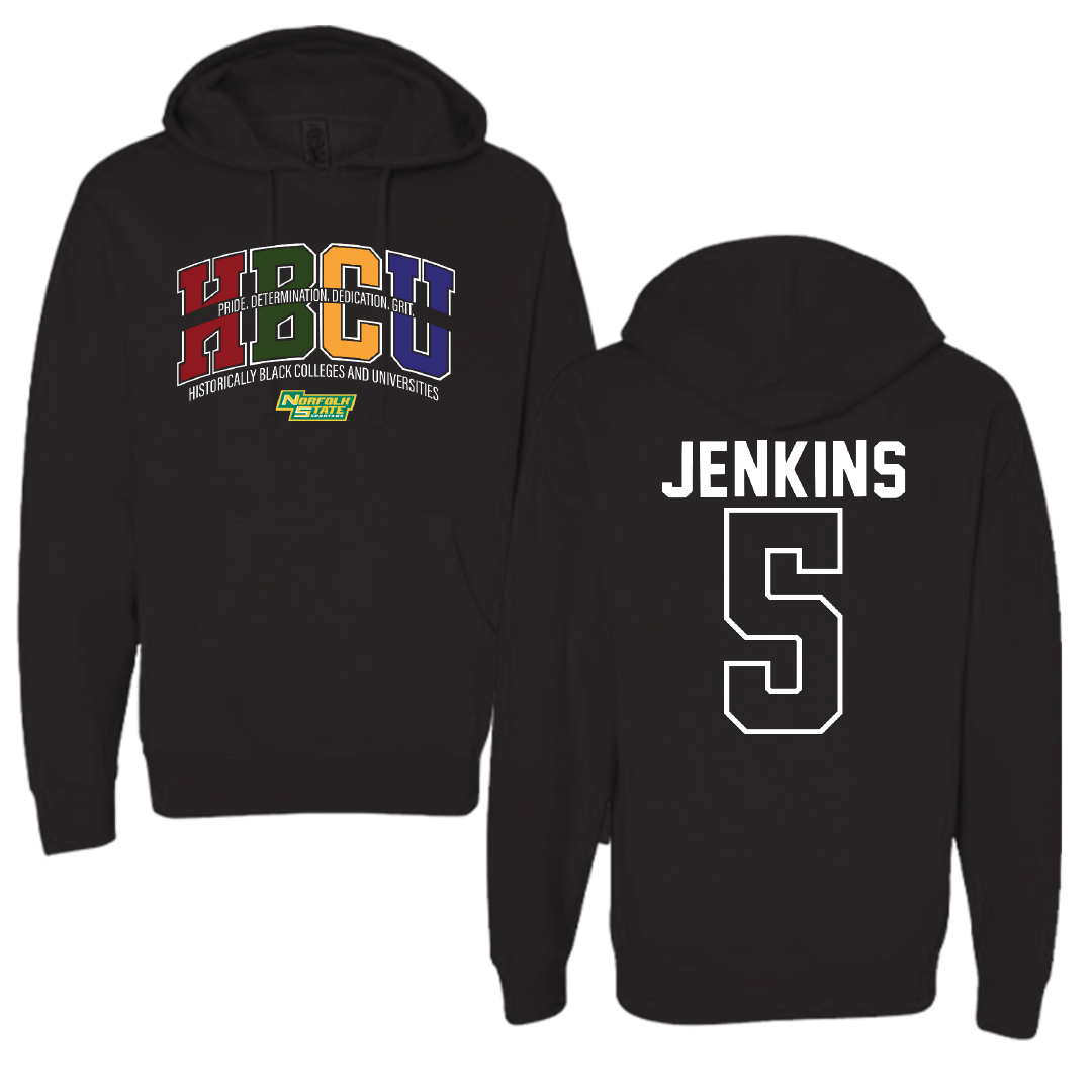 Norfolk State University Basketball Black HBCU Hoodie - #5 Tyrese Jenkins