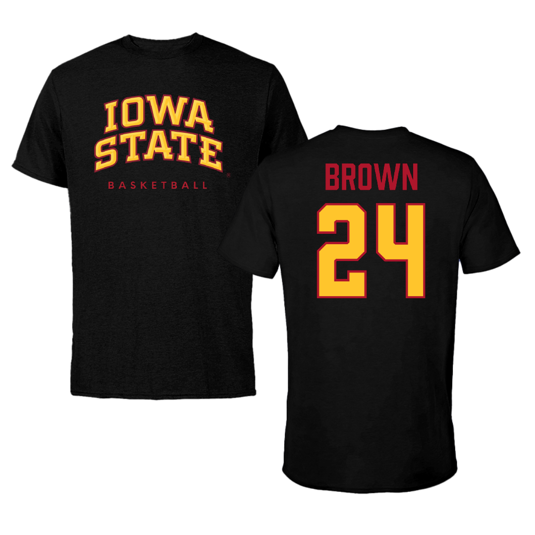 Iowa State University Basketball (W) Black Tee - #24 Addy Brown