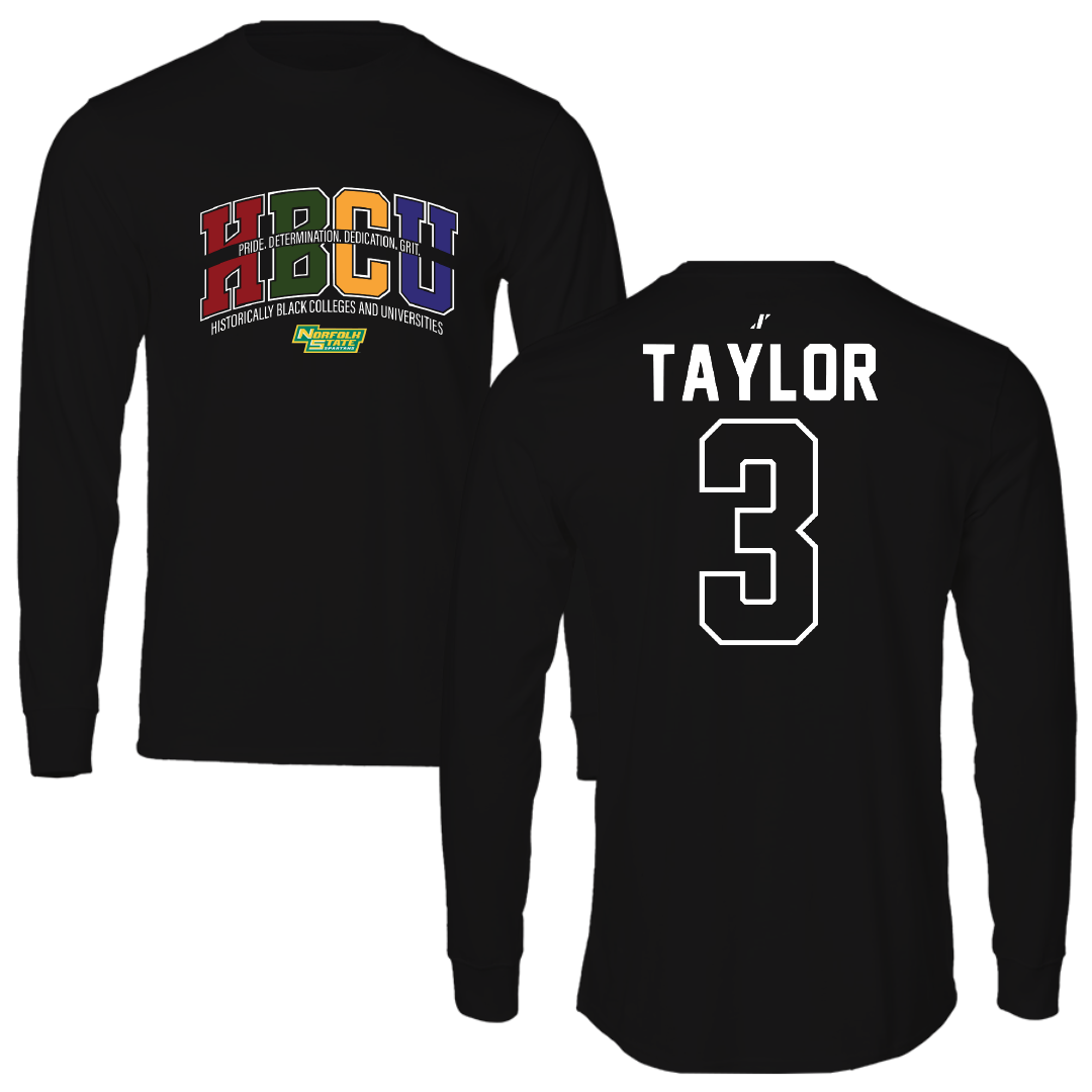 Norfolk State University Softball Black HBCU Performance Long Sleeve - #3 Victoria Taylor
