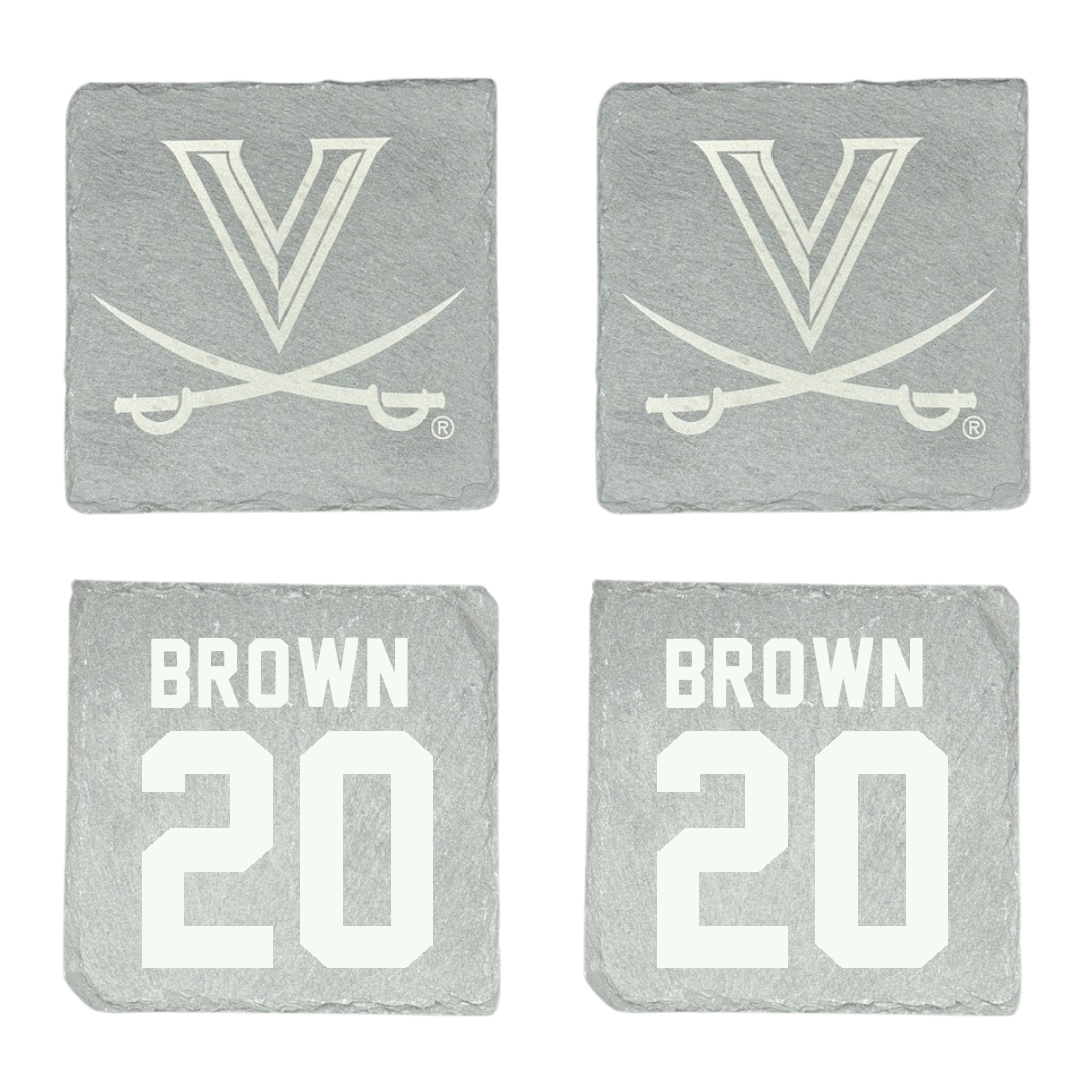University of Virginia Football Stone Coaster (4 Pack)  - #20 Xavier Brown