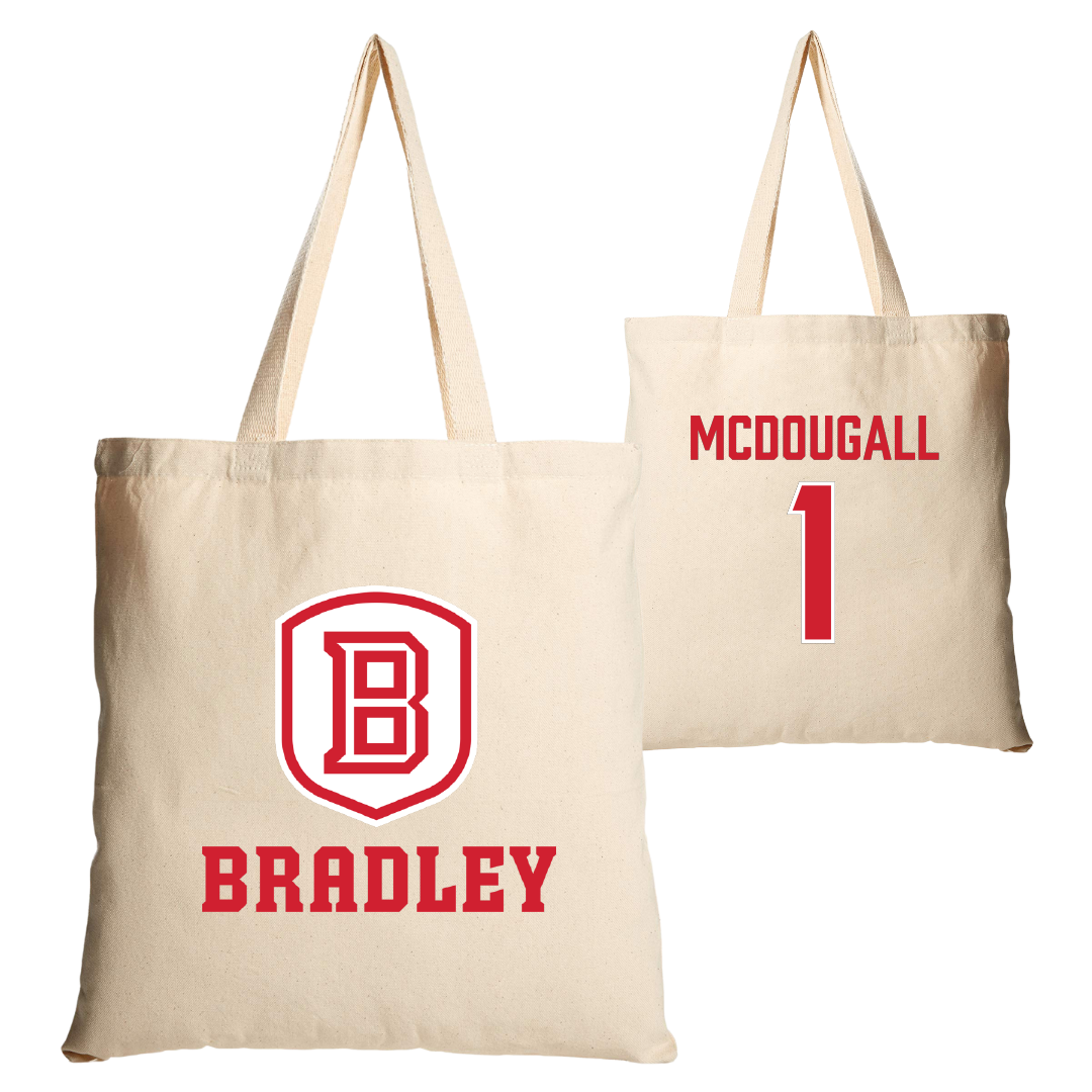 Bradley University Basketball Tan Canvas Tote Bag - #1 Claire McDougall
