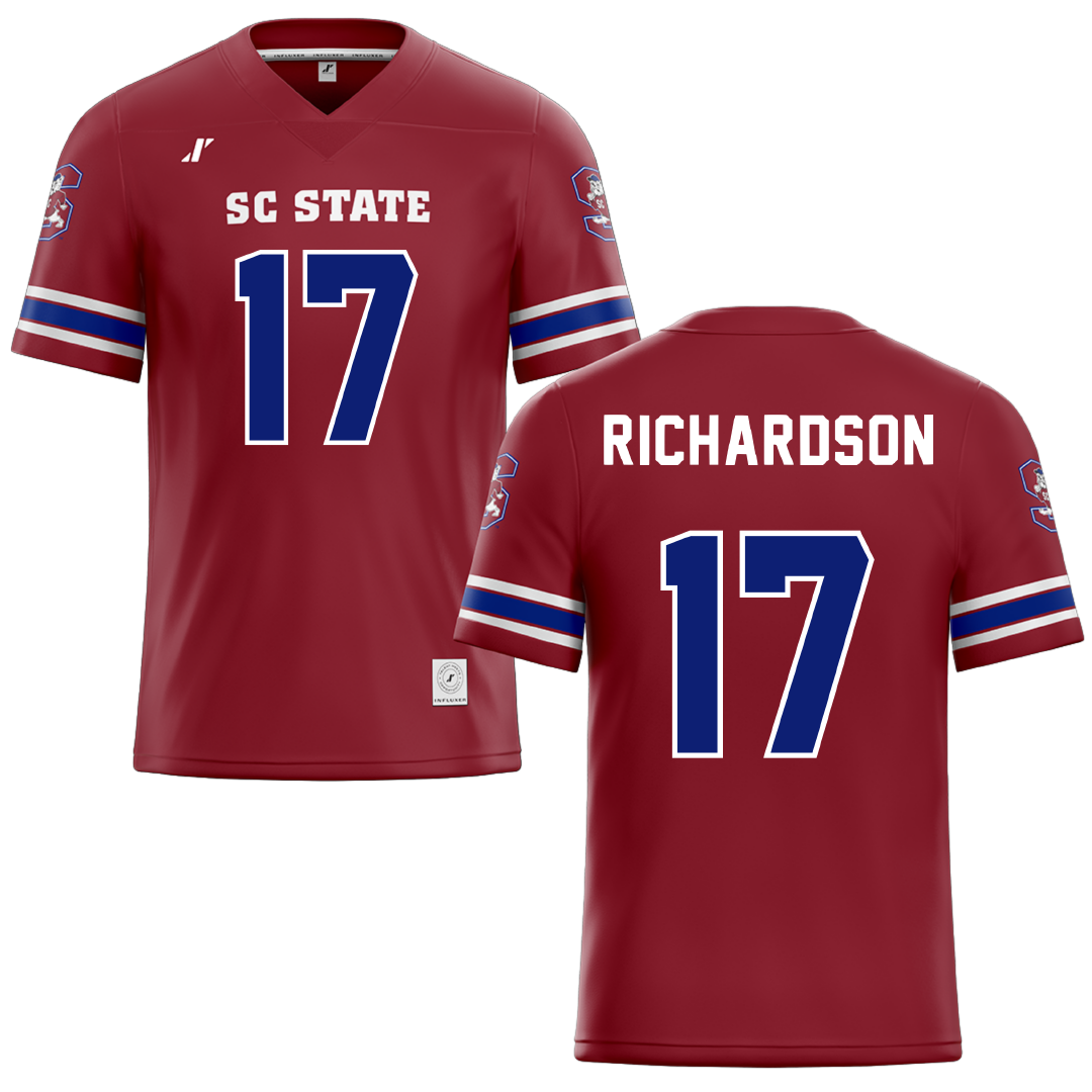South Carolina State University Red Football Jersey - #17 Malik Richardson