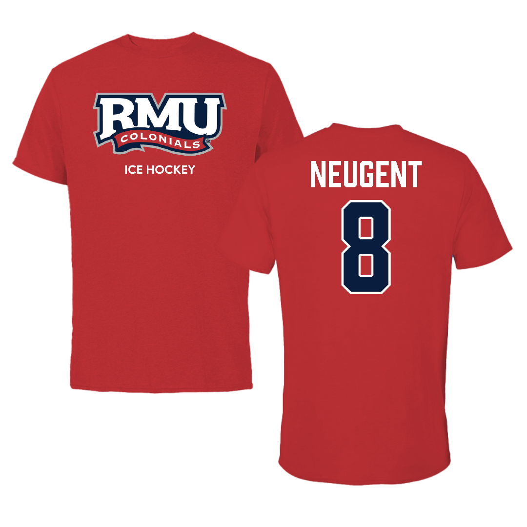 Robert Morris University Ice Hockey (W) Red Colonials Tee - #8 Mya Neugent