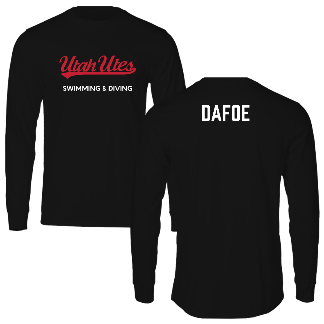 University of Utah Swimming & Diving Black Utes Performance Long Sleeve - Claire Dafoe