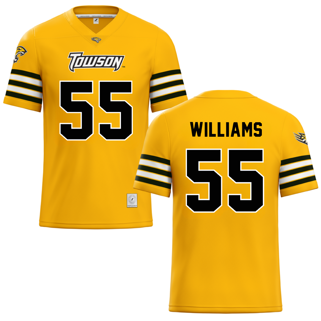Towson University Gold Football Jersey - #55 Mike Williams