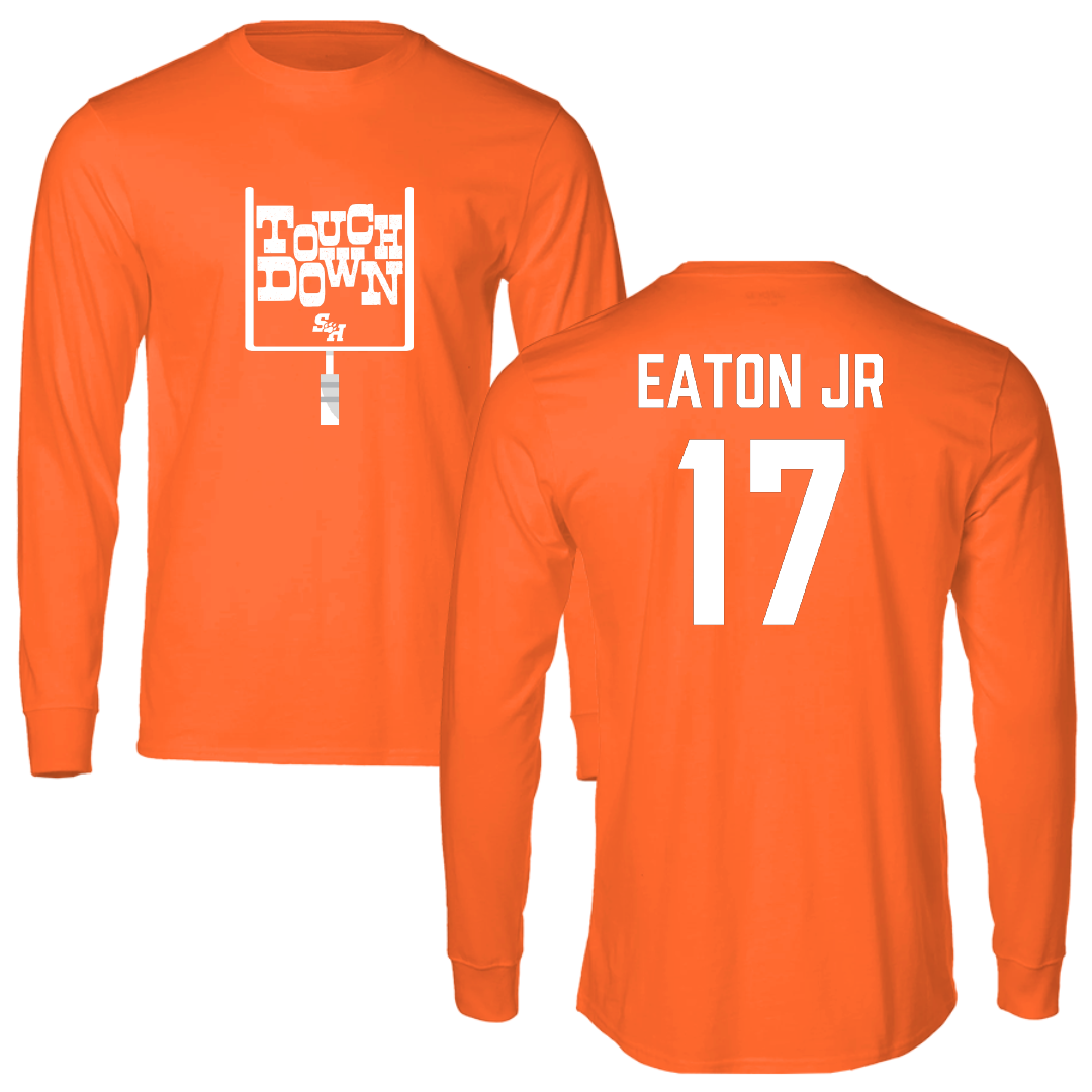 Sam Houston State University Football Orange Touchdown Long Sleeve - #17 Christopher Eaton Jr