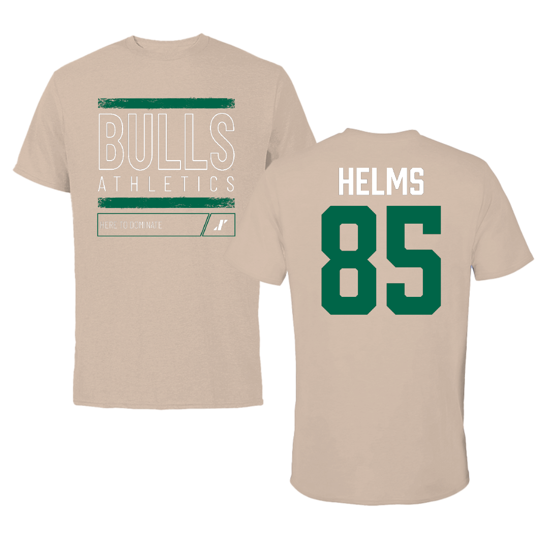 University of South Florida Football Tan Dominate Tee - #85 Christian Helms