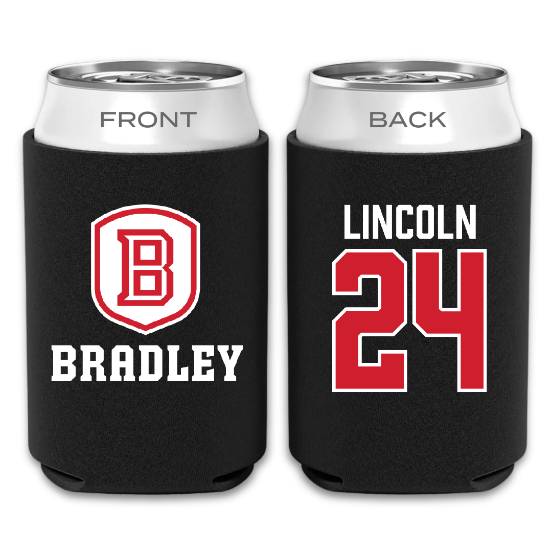 Bradley University Baseball Black Can Cooler - #24 Jack Lincoln