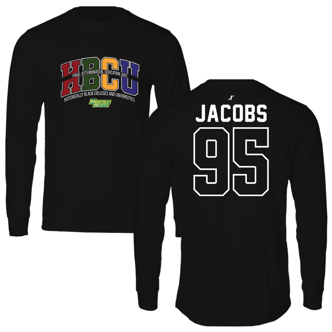 Norfolk State University Football Black HBCU Long Sleeve - #95 Levontae Jacobs