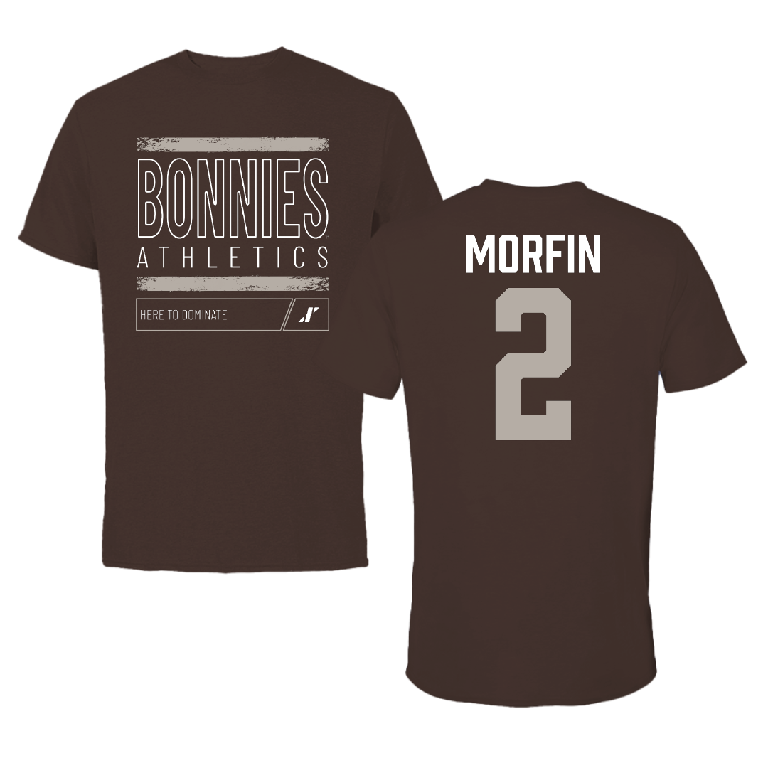 St. Bonaventure University Soccer Brown Dominate Tee - #2 Sean Morfin