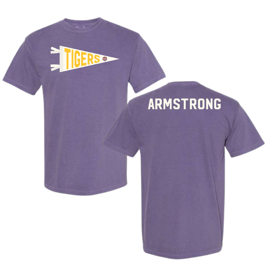 Louisiana State University TF and XC Purple Pennant Comfort Colors Tee - Alia Armstrong