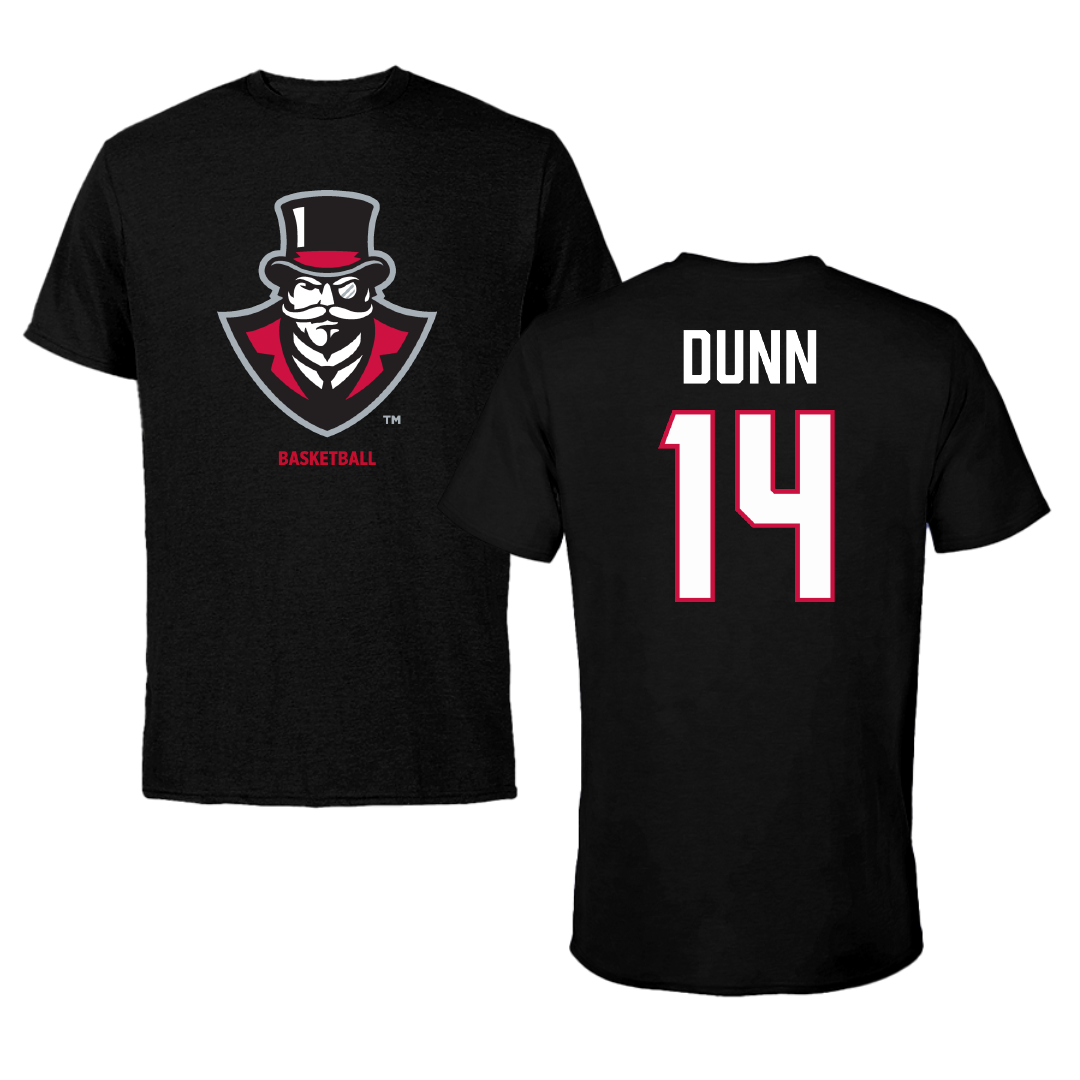 Austin Peay State University Basketball (M) Black Performance Tee - #14 Jonathan Dunn