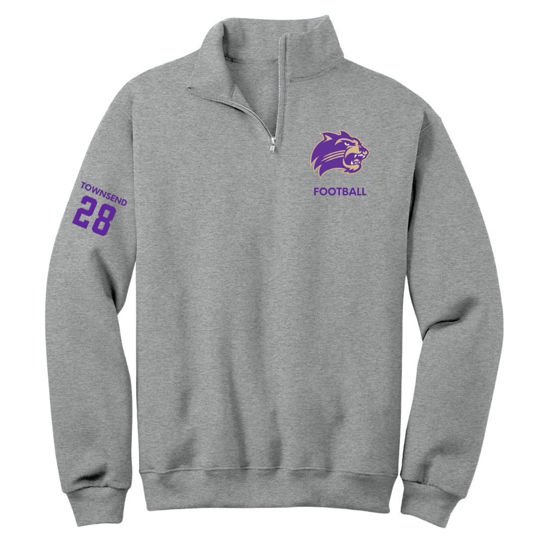 Western Carolina University Football Sport Gray Quarter-Zip - #28 Markel Townsend