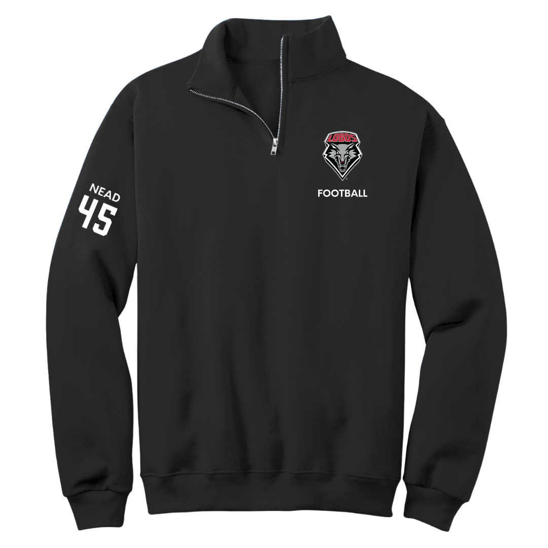 University of New Mexico Football Black Quarter-Zip - #45 Keayen Nead