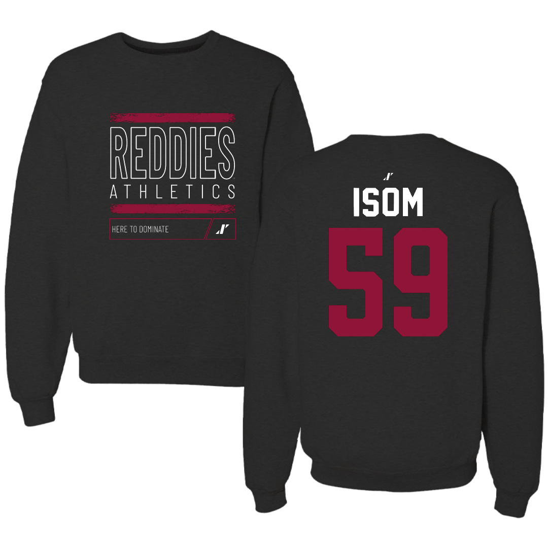 Henderson State University Football Black Dominate Crewneck - #59 Alexander Isom