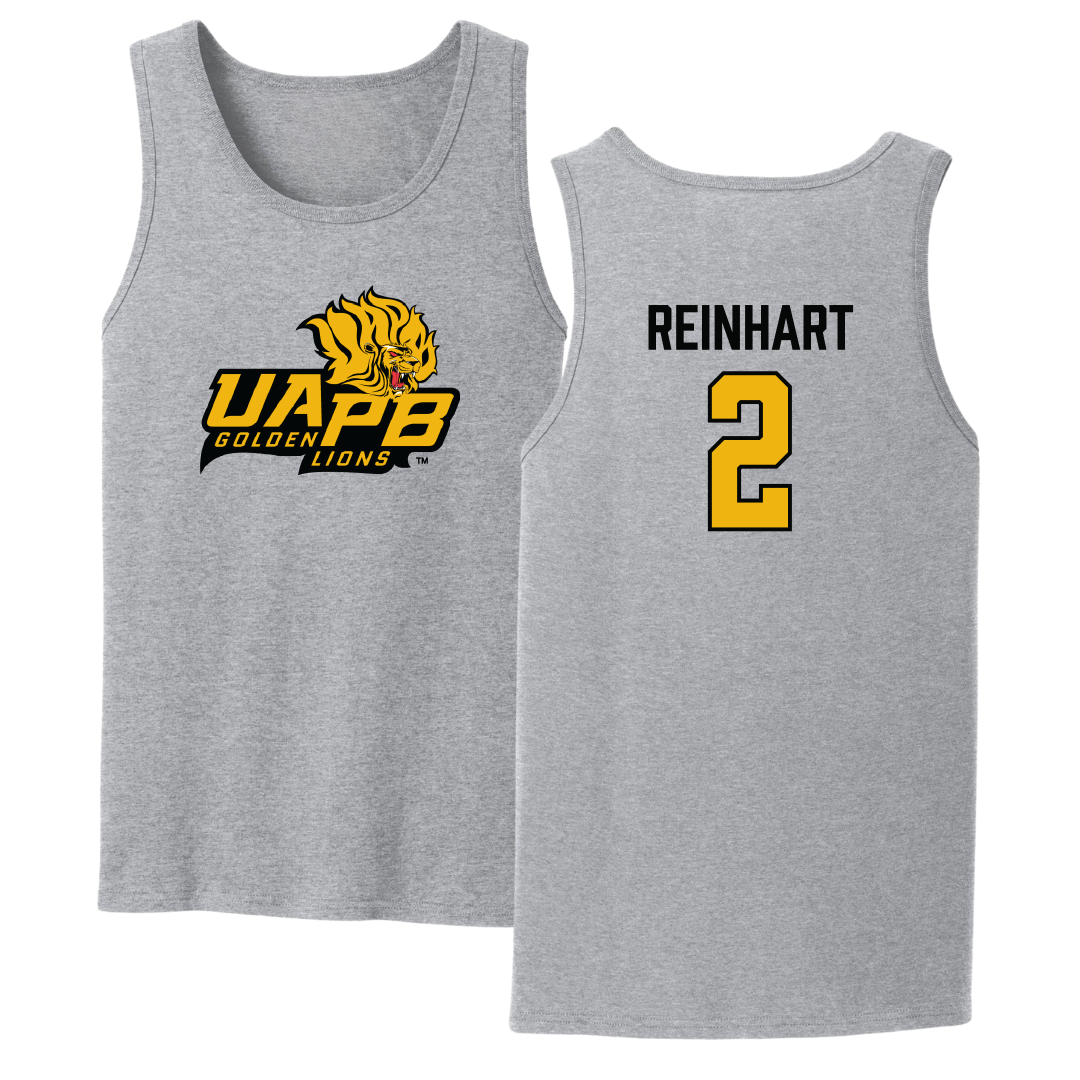 University of Arkansas-Pine Bluff Basketball Sport Gray Tank Top - #2 Zach Reinhart