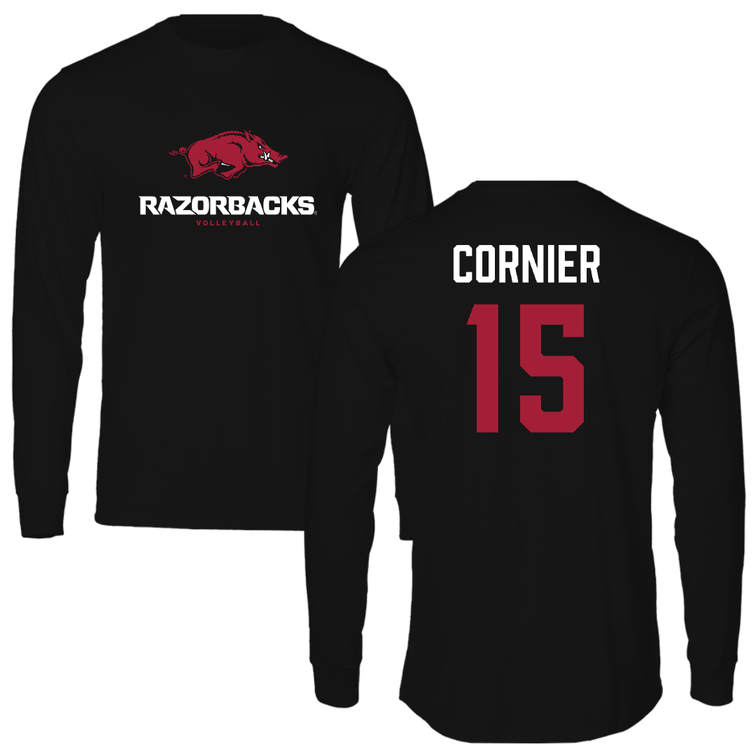 University of Arkansas Volleyball (W) Black Long Sleeve - #15 Gabriela Cornier