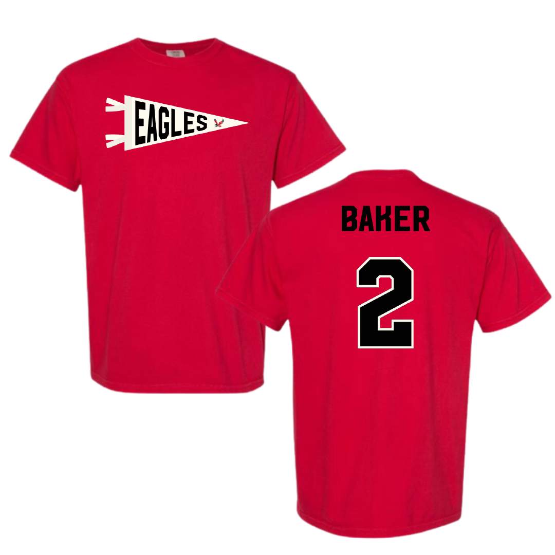 Eastern Washington University Soccer Red Pennant Comfort Colors Tee - #2 Lyric Baker