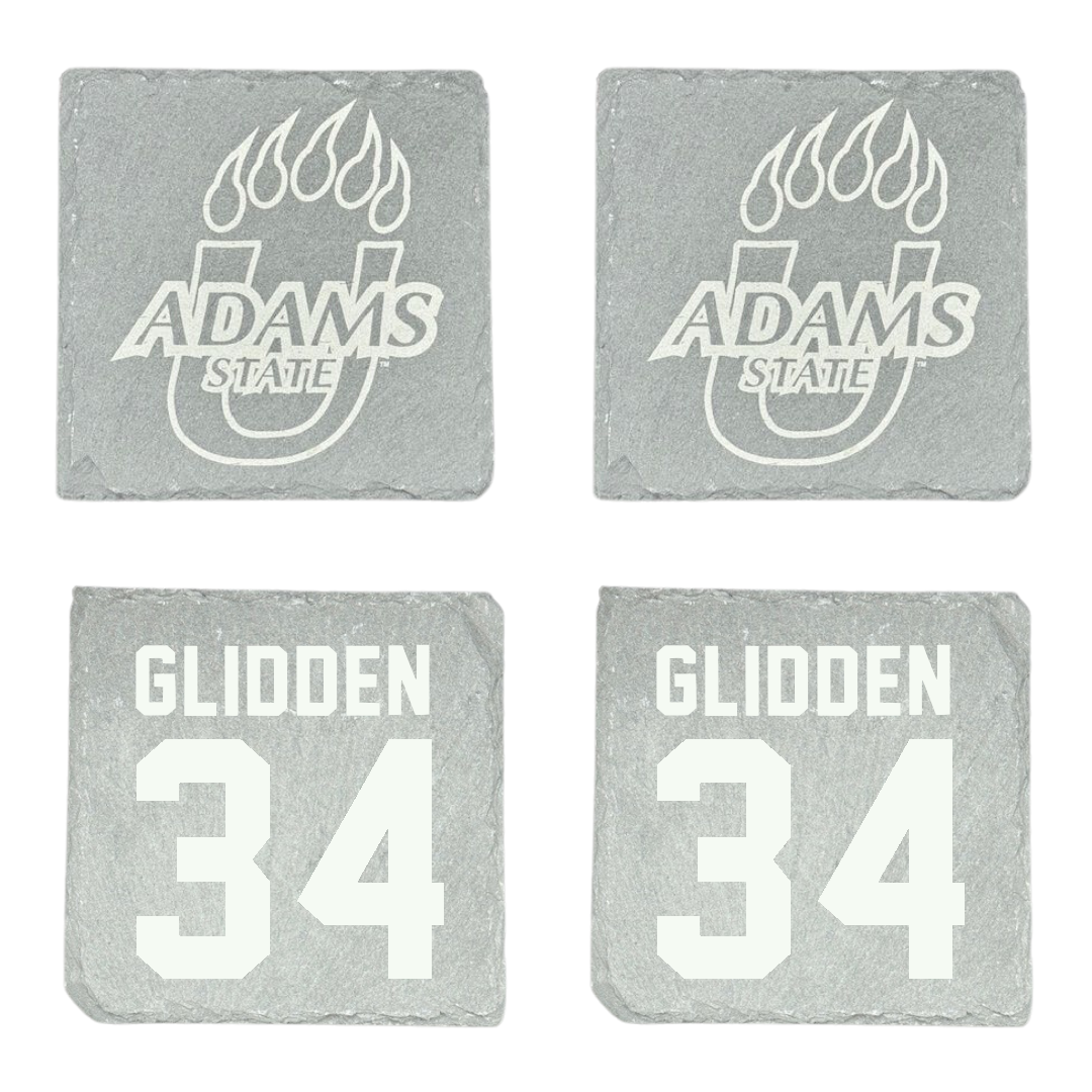 Adams State University Lacrosse (M) Stone Coaster (4 Pack)  - #34 Austin Glidden