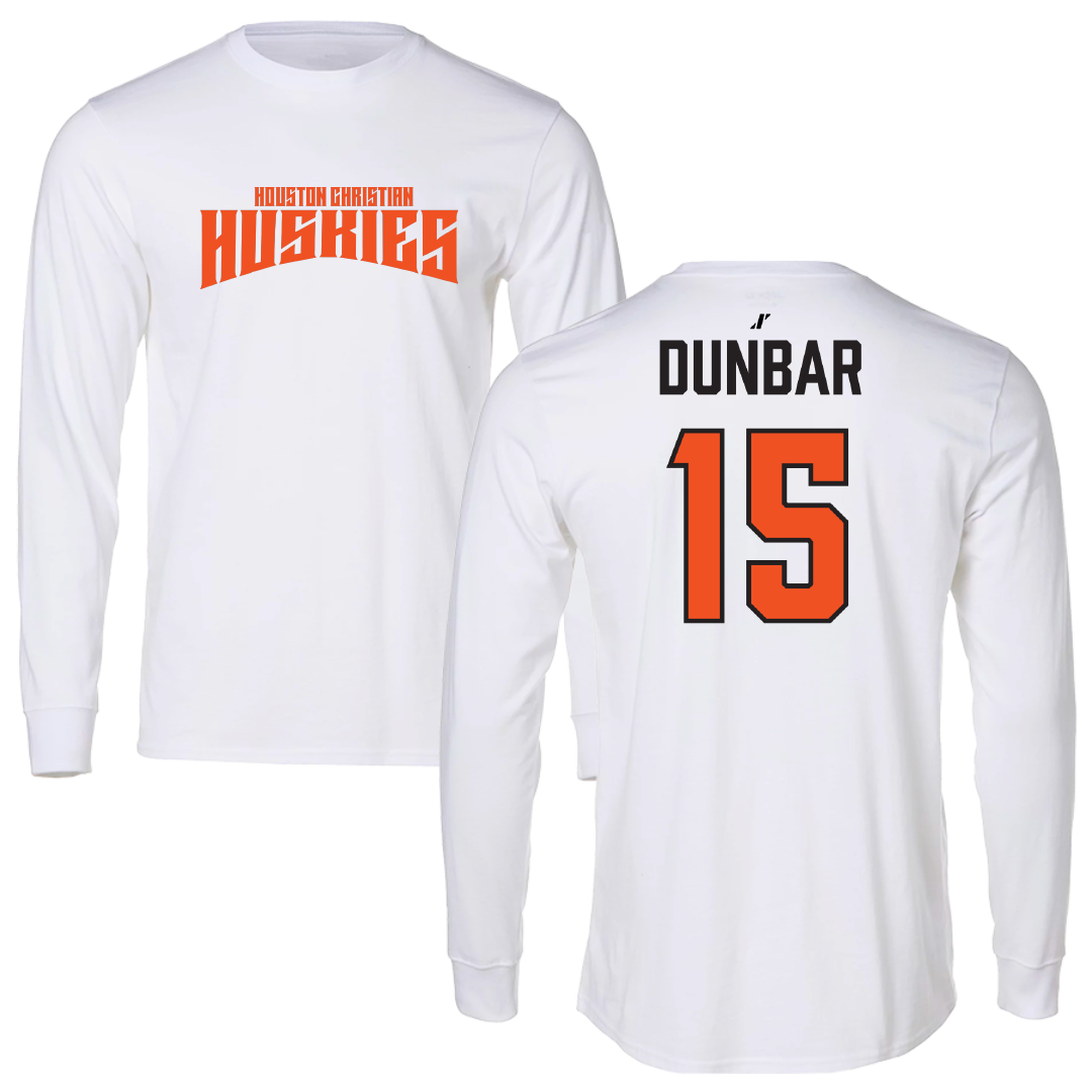 Houston Christian University Soccer (W) White Classic Long Sleeve - #15 Brynn Dunbar