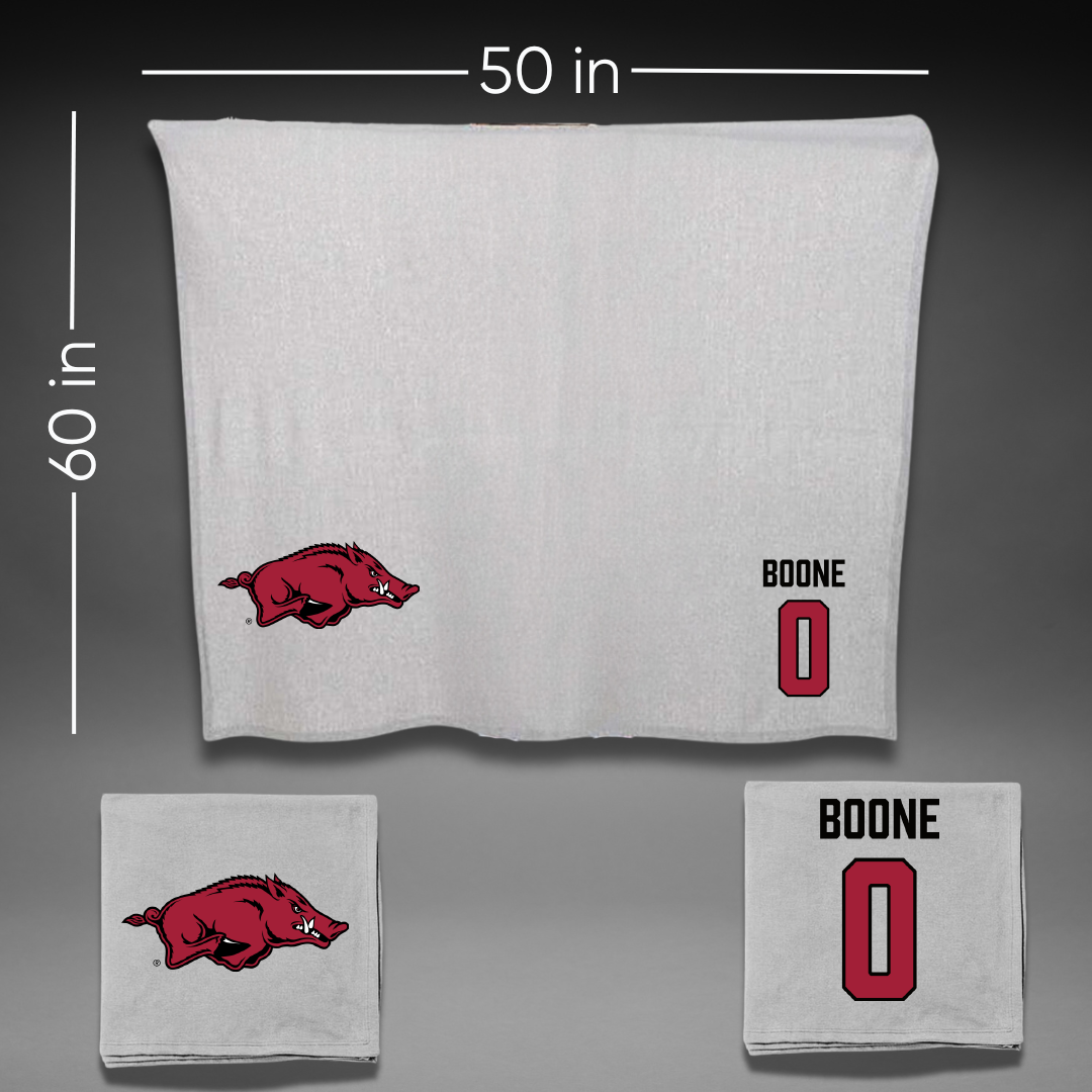University of Arkansas Football Gray Blanket - #0 Justus Boone
