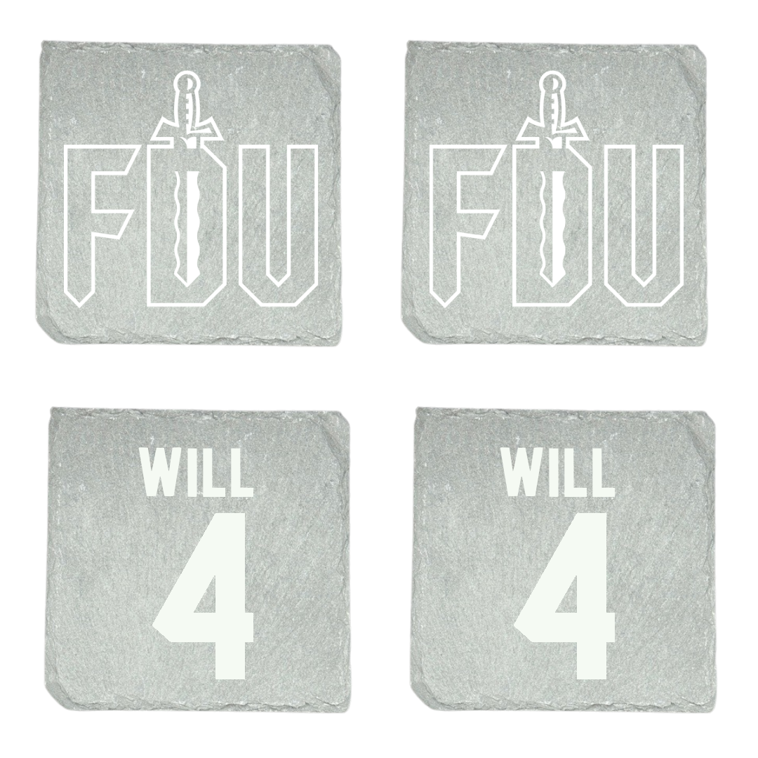 Fairleigh Dickinson University-Metropolitan Campus Baseball Stone Coaster (4 Pack)  - #4 Zack Will