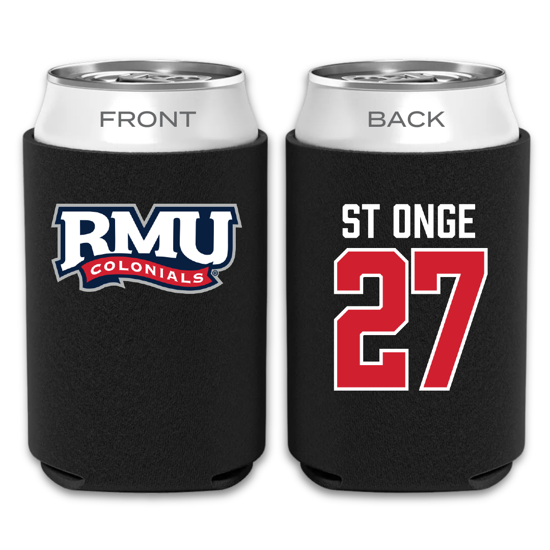 Robert Morris University Ice Hockey Black Can Cooler - #27 Rylee St Onge