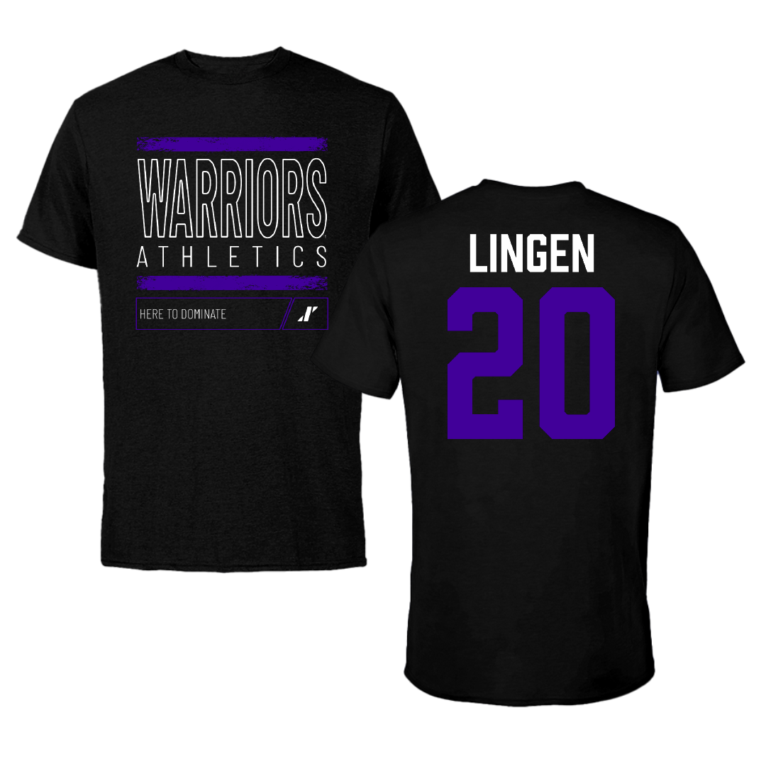 Winona State University Baseball Black Dominate Performance Tee - #20 Drew Lingen