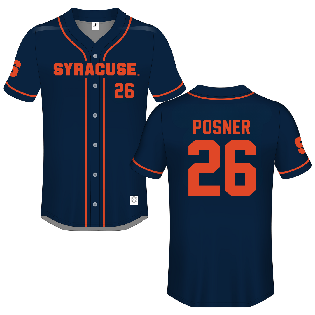Syracuse University Navy Button-Down Jersey - #26 Taylor Posner
