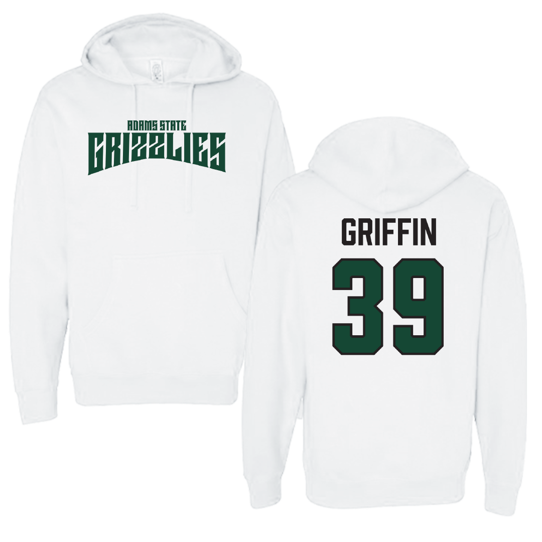 Adams State University Football White Classic Hoodie - #39 Tyler Griffin