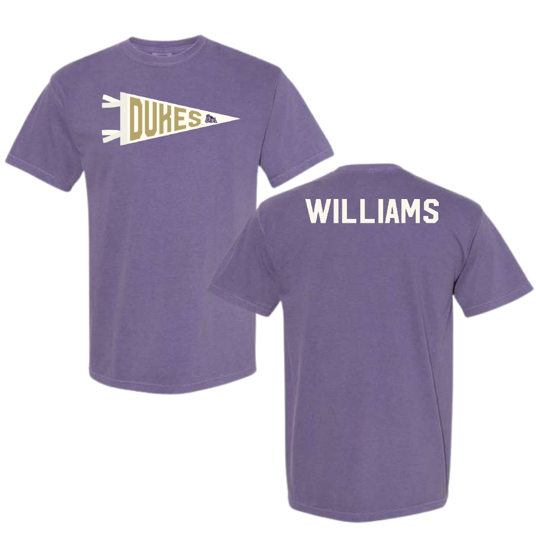 James Madison University Tennis Purple Pennant Comfort Colors Tee - Sophie Williams